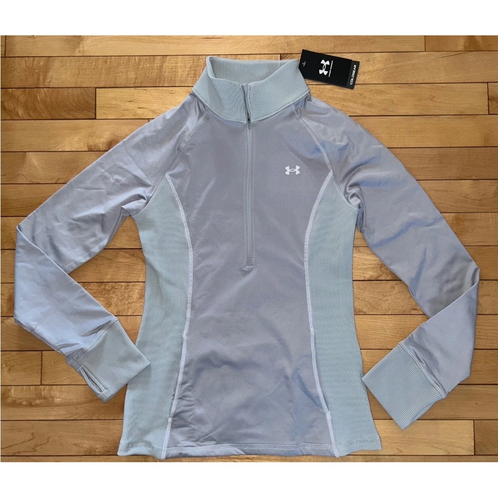 NEW! NWT UNDER ARMOUR UA Train Cold Weather 1/2 Zip in Light Gray Size XS